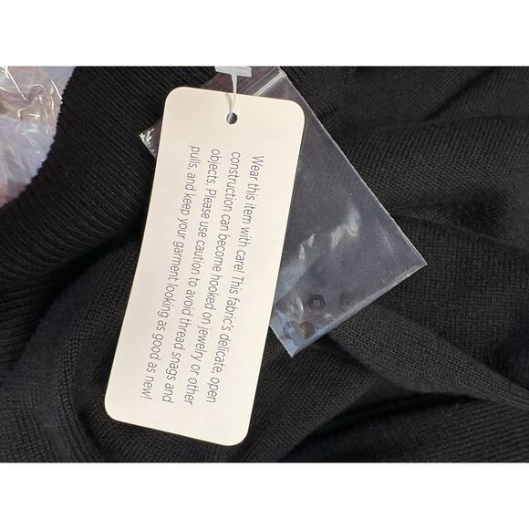 Jason Wu Large Black Cropped Open Front Sequin Cardigan Sweater Classic‎ NWT - Picture 10 of 13